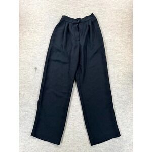 Karen Stevens Dress Pants Women 8 Petite Black Relaxed Fit Pleated Front Formal